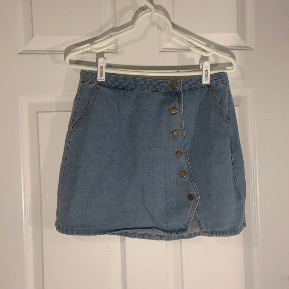 Button Jean Skirt